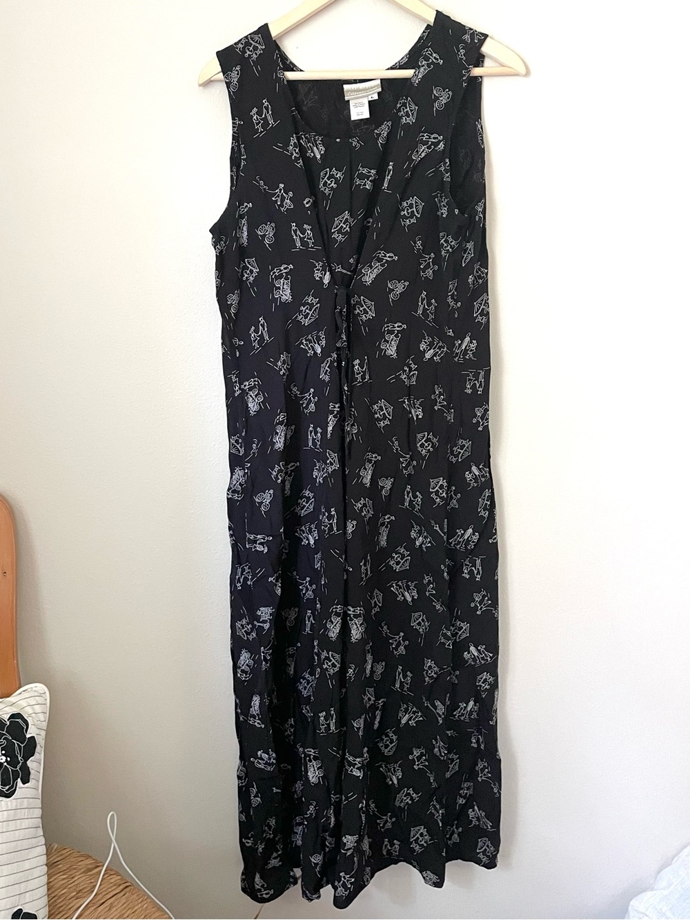 🖤 Coldwater Creek Black Printed Maxi Dress – Size Large 🖤